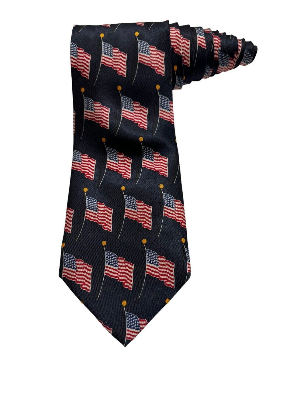 AMERICAN FLAG TIE • 100% Silk Men's Necktie God Bless America 57” Classic Fit